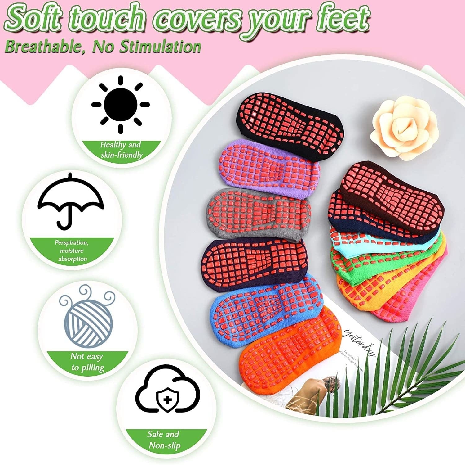 Non Slip Yoga Socks with Grips