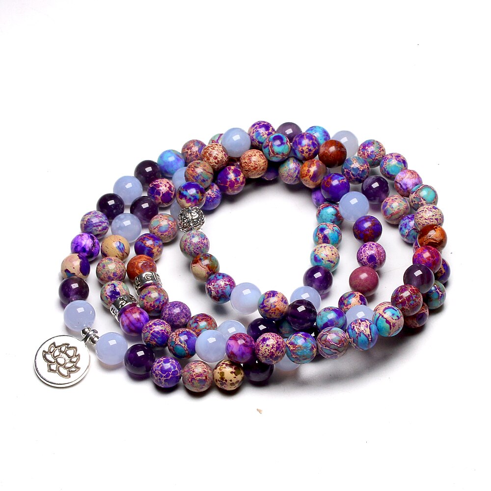 Natural Stone Mala Bead Bracelet