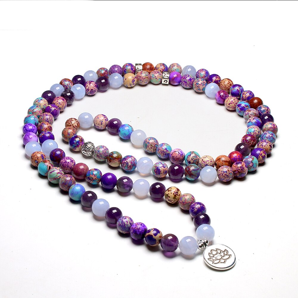 Natural Stone Mala Bead Bracelet