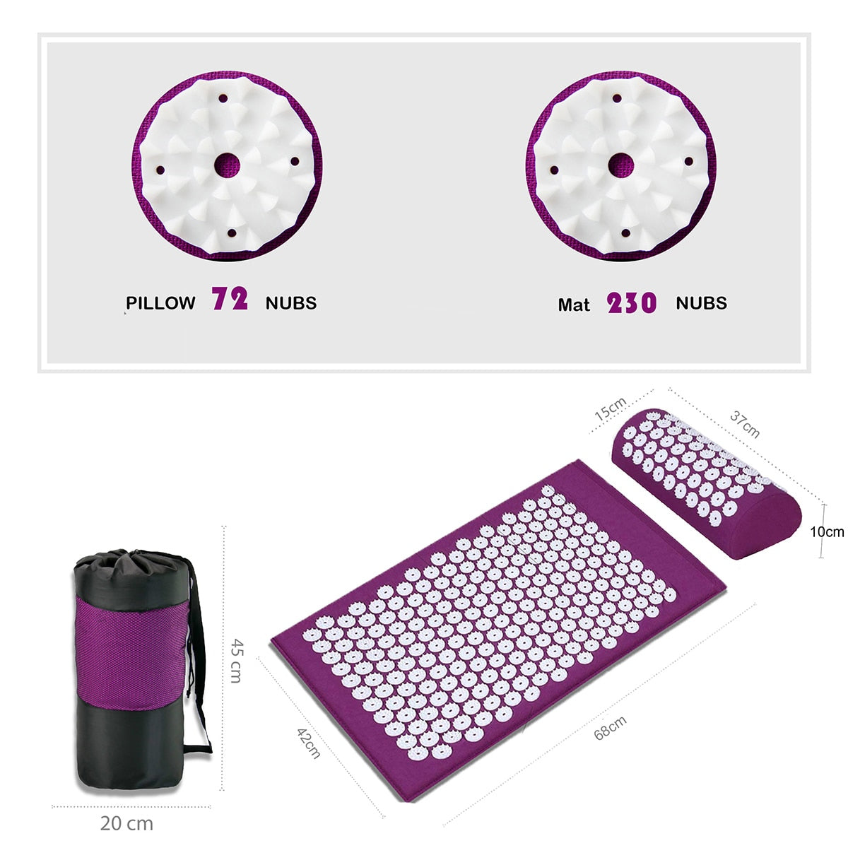 Acupressure Yoga Mat and Pillow with Bag