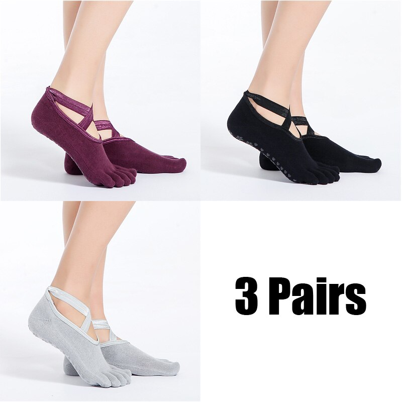 3pc Yoga Socks, Non-Slip