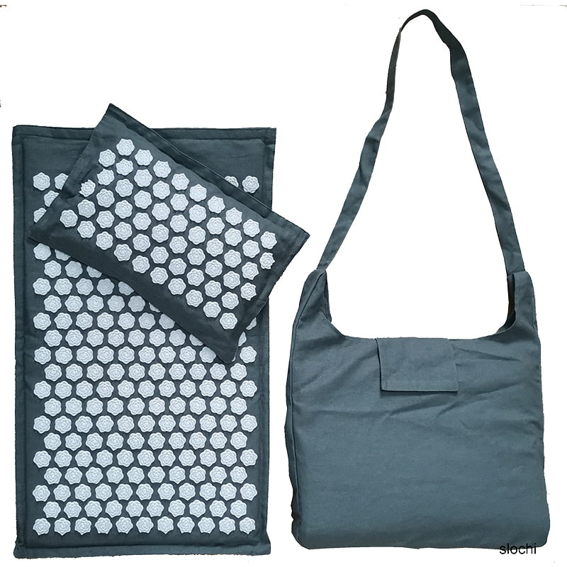 Acupressure Sport Pillow and Mat with Bag