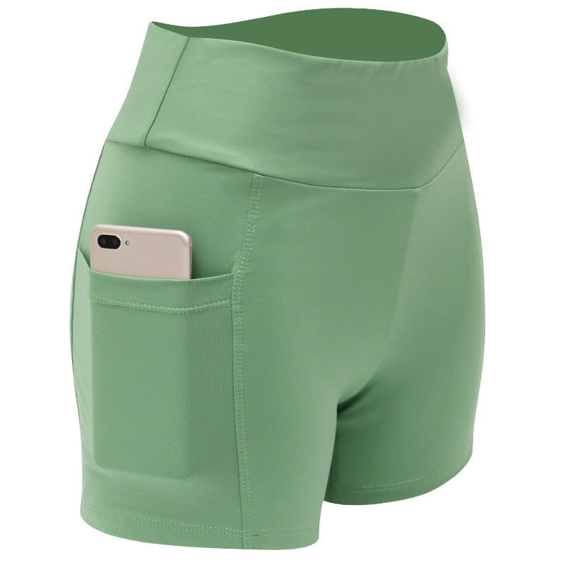 Womens Shorts, High Waist, With Pockets