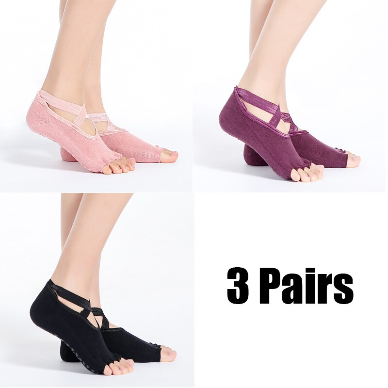 3pc Yoga Socks, Non-Slip