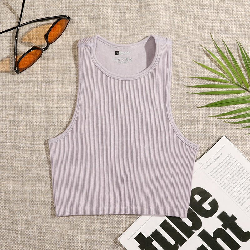 Women's Workout Crop Tank Top