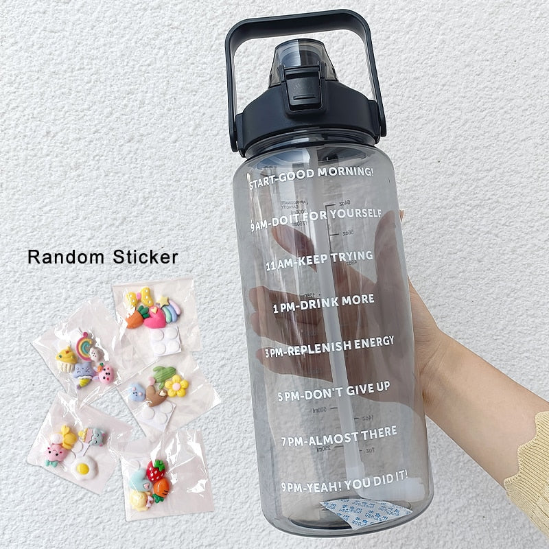 2 Liters Motivational Water Bottle