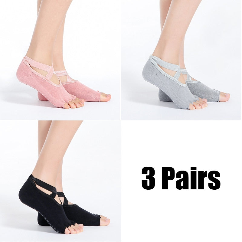 3pc Yoga Socks, Non-Slip