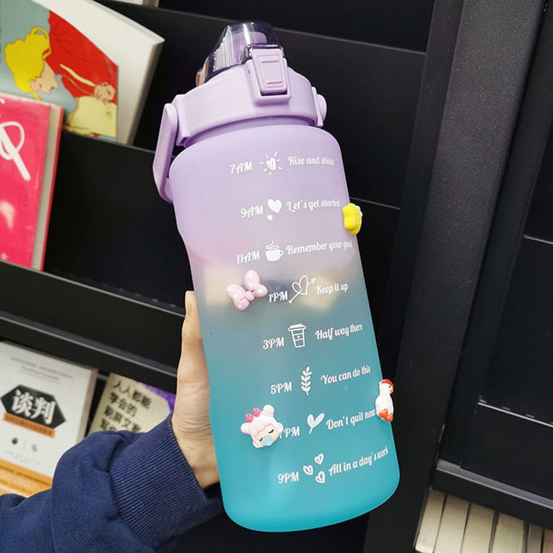 2 Liters Motivational Water Bottle