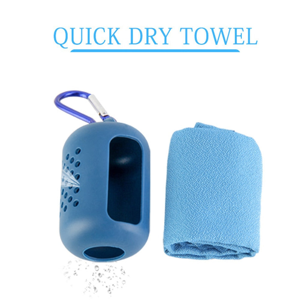 Quick Dry Microfiber Towel with Silicone Bag