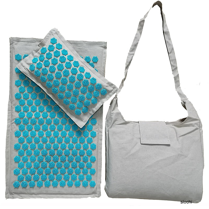 Acupressure Sport Pillow and Mat with Bag