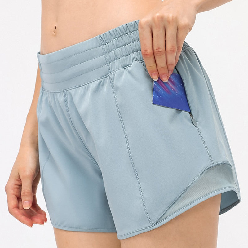 Womens Side Pocket Yoga Shorts